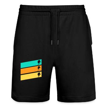Steckenpferd Hobby Horsing - Stanley/Stella Unisex Bio Joggingshorts Trainer  - Schwarz - Vorne - Nik (191cm) & Marisol (170cm)