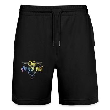 Apres Ski 2024 Ski Berge Bunt - Stanley/Stella Unisex Bio Joggingshorts Trainer  - Schwarz - Vorne - Nik (191cm) & Marisol (170cm)