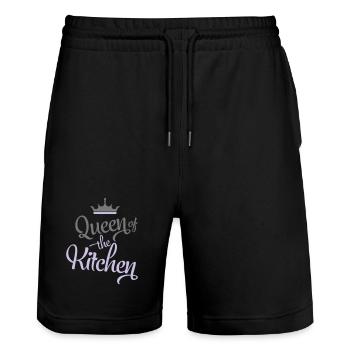 cuisinier - Short de jogging bio TRAINER Stanley/Stella unisexe - noir - Devant - Nik (191cm) & Marisol (170cm)