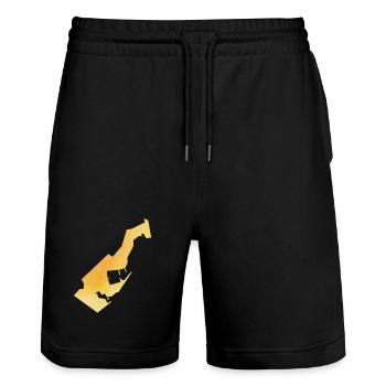Monaco - Stanley/Stella Trainer Unisex Organic Jogging Shorts - black - Front - Nik (191cm) & Marisol (170cm)