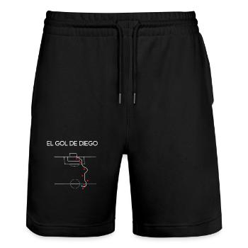 EL GOL DE DIEGO - Short de jogging bio TRAINER Stanley/Stella unisexe - noir - Devant - Nik (191cm) & Marisol (170cm)