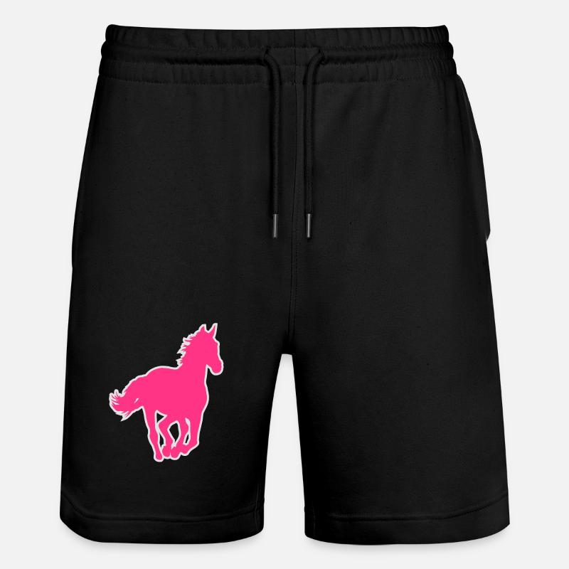 Pferd - Stanley/Stella Unisex Bio Joggingshorts Trainer - Schwarz