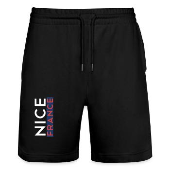 Nizza Frankreich Nice France - Stanley/Stella Trainer Unisex Organic Jogging Shorts - black - Front - Nik (191cm) & Marisol (170cm)