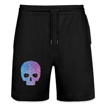 Galactic skull - Stanley/Stella Trainer Unisex Organic Jogging Shorts - black - Front - Nik (191cm) & Marisol (170cm)