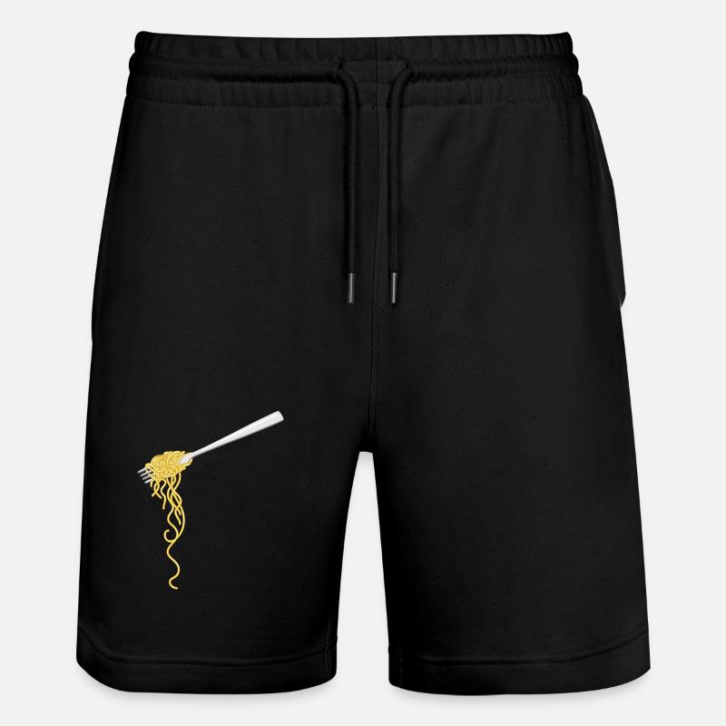 Pâtes spaghetti sur une fourchette - Short de jogging bio TRAINER Stanley/Stella unisexe - noir