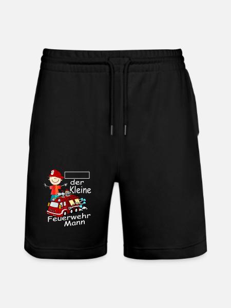 Kleine Feuerwehrmann - Stanley/Stella Unisex Bio Joggingshorts Trainer - Schwarz