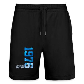 50E ANNIVERSAIRE ÉDITION LIMITÉE 1976 - Short de jogging bio TRAINER Stanley/Stella unisexe - noir - Devant - Nik (191cm) & Marisol (170cm)