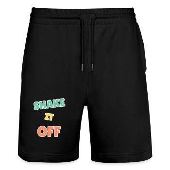 Vibrant Shake It Off Design motivant - Short de jogging bio TRAINER Stanley/Stella unisexe - noir - Devant - Nik (191cm) & Marisol (170cm)