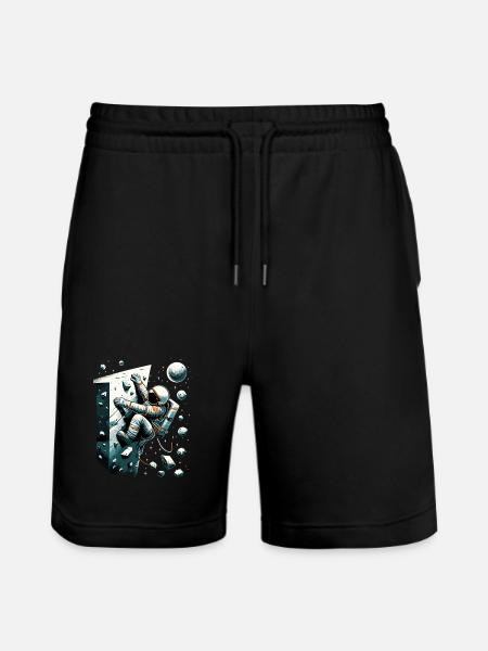 Bouldering Astronaut Spaceman Gift - Stanley/Stella Trainer Unisex Organic Jogging Shorts - black