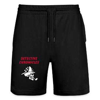 Crâne de détective - Short de jogging bio TRAINER Stanley/Stella unisexe - noir - Devant - Nik (191cm) & Marisol (170cm)