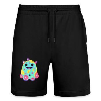 Cute and funny cuddle monster kids - Stanley/Stella Trainer Unisex Organic Jogging Shorts - black - Front - Nik (191cm) & Marisol (170cm)