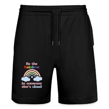 LGBTQ Pride Month - Be the Rainbow - Stanley/Stella Trainer Unisex Organic Jogging Shorts - black - Front - Nik (191cm) & Marisol (170cm)