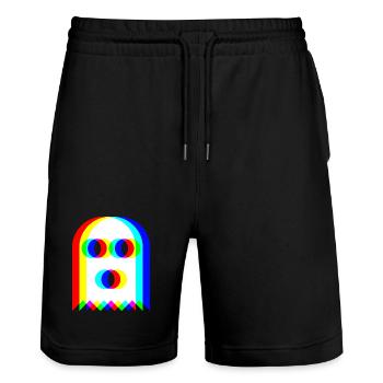 👻 RGB-Geist - Stanley/Stella Unisex Bio Joggingshorts Trainer  - Schwarz - Vorne - Nik (191cm) & Marisol (170cm)