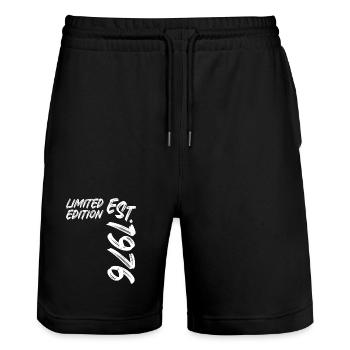 Limited Edition Est. 1976 - Stanley/Stella Unisex Bio Joggingshorts Trainer  - Schwarz - Vorne - Nik (191cm) & Marisol (170cm)