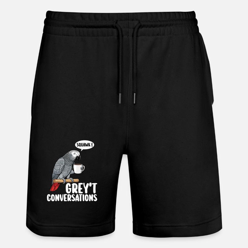 Oiseau Perroquet Gris D'Afrique Humour - Short de jogging bio TRAINER Stanley/Stella unisexe - noir