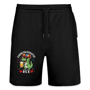 Carnival Carnival Funny Carnival Spree Rex - Stanley/Stella Trainer Unisex Organic Jogging Shorts - black - Front - Nik (191cm) & Marisol (170cm)