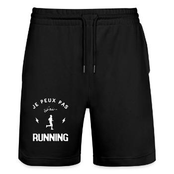 Je Peux Pas J'ai Course À Pied Coureur Humour - Short de jogging bio TRAINER Stanley/Stella unisexe - noir - Devant - Nik (191cm) & Marisol (170cm)