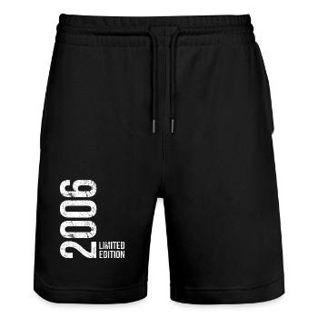 20. Geburtstag Mann Frau 20 Jahre 2006 Deko Lustig - Stanley/Stella Unisex Bio Joggingshorts Trainer  - Schwarz - Vorne - Nik (191cm) & Marisol (170cm)