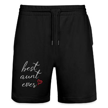 Best Aunt Ever - Stanley/Stella Trainer Unisex Organic Jogging Shorts - black - Front - Nik (191cm) & Marisol (170cm)