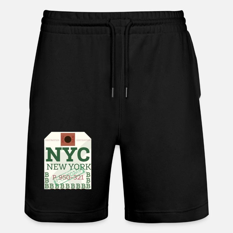 NYC Fetter Passstempel - Stanley/Stella Unisex Bio Joggingshorts Trainer  - Schwarz