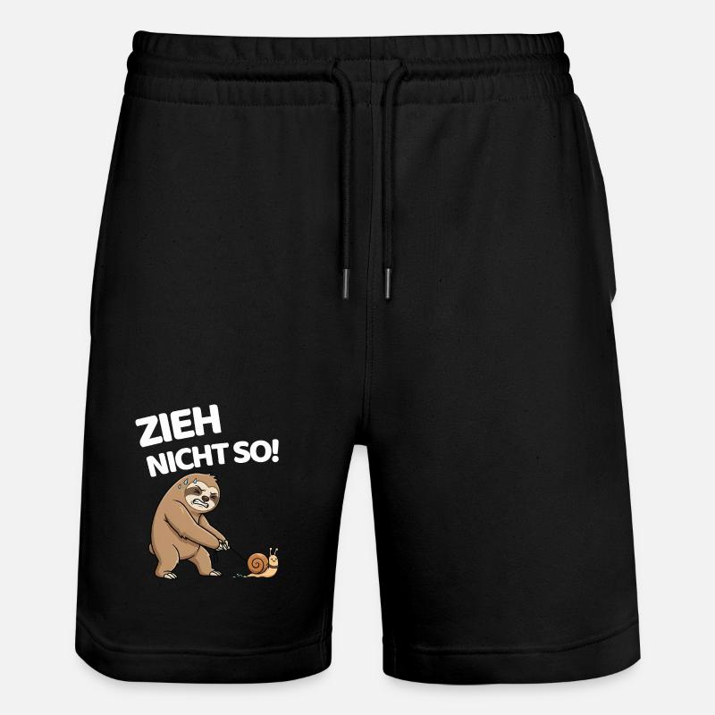 Don't pull so sloth with snail - Stanley/Stella Trainer Unisex Organic Jogging Shorts - black