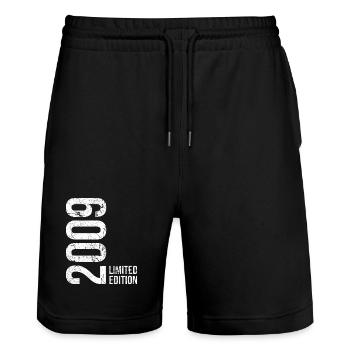 Limited Edition 2009 – 17th Anniversary - Stanley/Stella Trainer Unisex Organic Jogging Shorts - black - Front - Nik (191cm) & Marisol (170cm)