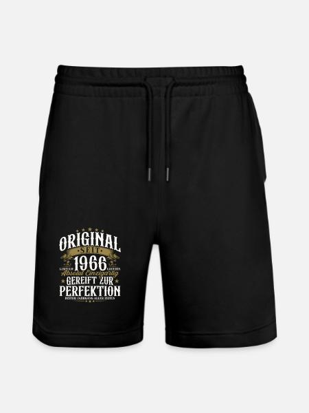 Original 1966 Vintage Birthday Gift - Stanley/Stella Trainer Unisex Organic Jogging Shorts - black