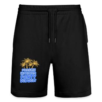 Holiday region Praslin - Stanley/Stella Trainer Unisex Organic Jogging Shorts - black - Front - Nik (191cm) & Marisol (170cm)