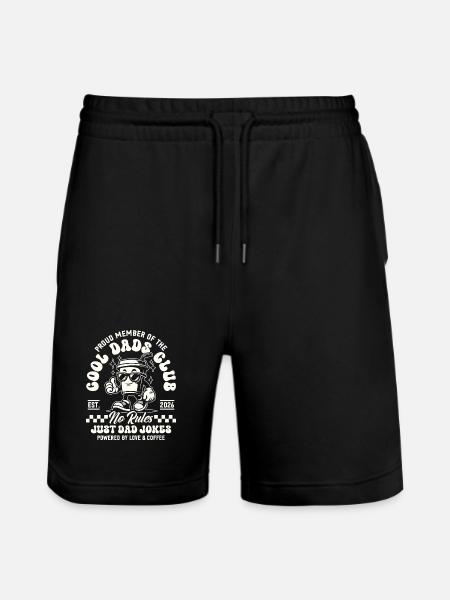 Cool Dads Club - Dad 2026 Gift - Stanley/Stella Trainer Unisex Organic Jogging Shorts - black