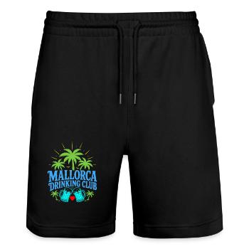 Malle 2026 Mallorca Drinking Club - Stanley/Stella Trainer Unisex Organic Jogging Shorts - black - Front - Nik (191cm) & Marisol (170cm)