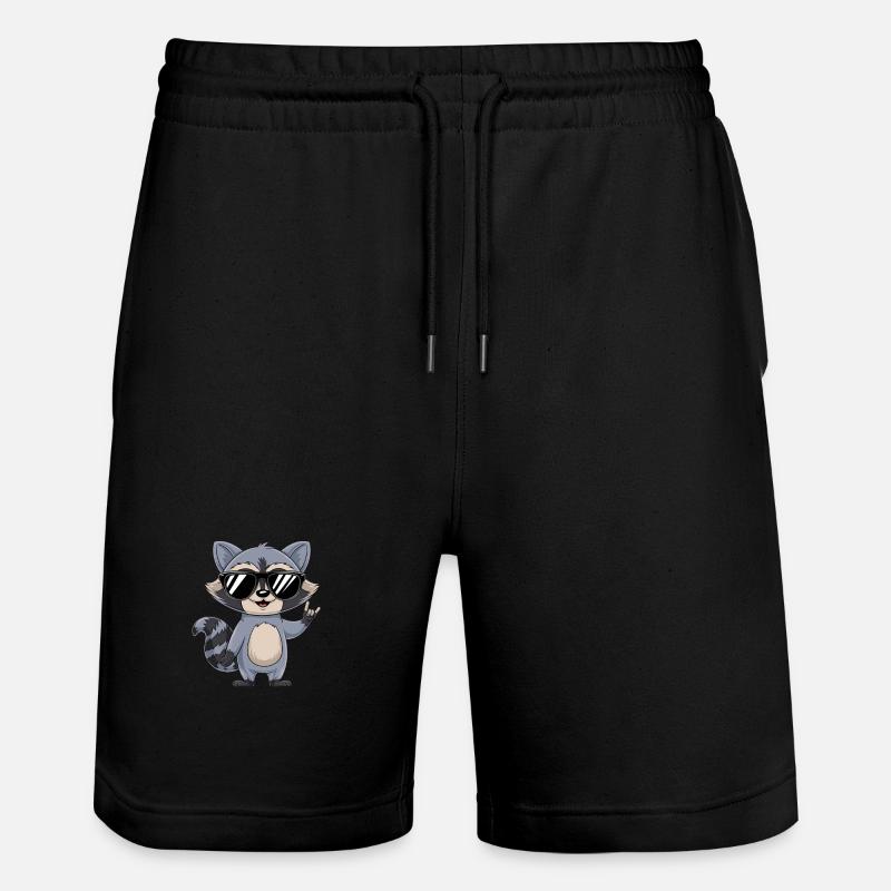 Raton laveur avec lunettes de soleil - Short de jogging bio TRAINER Stanley/Stella unisexe - noir