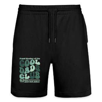 Cool Dads Club - Papa Vatertag Geschenk - Stanley/Stella Unisex Bio Joggingshorts Trainer  - Schwarz - Vorne - Nik (191cm) & Marisol (170cm)