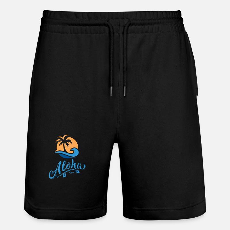 Aloha Palm et Vague Soleil - Short de jogging bio TRAINER Stanley/Stella unisexe - noir