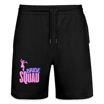 Brauttrupp-Feier-Clipart - Stanley/Stella Unisex Bio Joggingshorts Trainer  - Schwarz - Vorne - Nik (191cm) & Marisol (170cm)