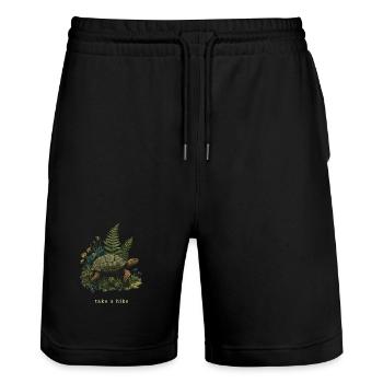 take a hike - Stanley/Stella Trainer Unisex Organic Jogging Shorts - black - Front - Nik (191cm) & Marisol (170cm)