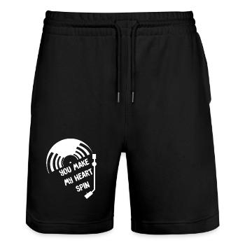 Vinyle - Short de jogging bio TRAINER Stanley/Stella unisexe - noir - Devant - Nik (191cm) & Marisol (170cm)