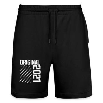 Ursprüngliches Retro-Geschenk zum 3. Jahrestag 2021 - Stanley/Stella Unisex Bio Joggingshorts Trainer  - Schwarz - Vorne - Nik (191cm) & Marisol (170cm)