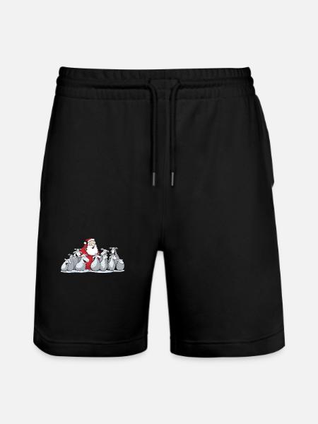 Singing Santa Claus with sheep - Stanley/Stella Trainer Unisex Organic Jogging Shorts - black