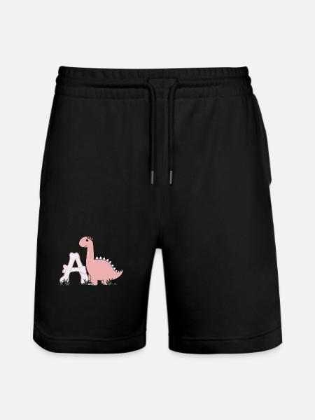 Letter A - Stanley/Stella Trainer Unisex Organic Jogging Shorts - black