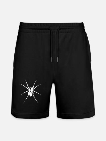 White wolf spider - Stanley/Stella Trainer Unisex Organic Jogging Shorts - black