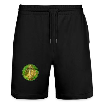 No Farmers no future - Ohne Bauern keine Zukunft - Stanley/Stella Unisex Bio Joggingshorts Trainer  - Schwarz - Vorne - Nik (191cm) & Marisol (170cm)