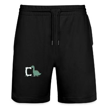Buchstabe C - Stanley/Stella Unisex Bio Joggingshorts Trainer  - Schwarz - Vorne - Nik (191cm) & Marisol (170cm)