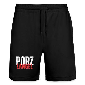 Porz Langel - Stanley/Stella Unisex Bio Joggingshorts Trainer  - Schwarz - Vorne - Nik (191cm) & Marisol (170cm)