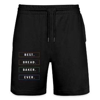Bäcker Bäckerin Backen - Stanley/Stella Unisex Bio Joggingshorts Trainer  - Schwarz - Vorne - Nik (191cm) & Marisol (170cm)