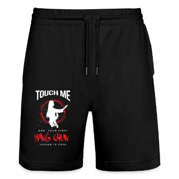 Wingtsun Wing chun Touch Me - Stanley/Stella Trainer Unisex Organic Jogging Shorts - black - Front - Nik (191cm) & Marisol (170cm)