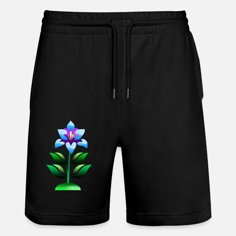 Fleur pourpre et bleue - Short de jogging bio TRAINER Stanley/Stella unisexe - noir