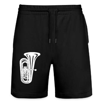 Tuba with the deepest tone of all brass instruments - Stanley/Stella Trainer Unisex Organic Jogging Shorts - black - Front - Nik (191cm) & Marisol (170cm)