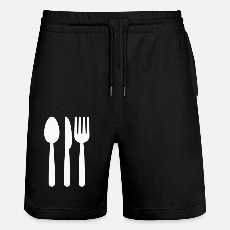 Cuillère Couteau Fourchette Cuisinier - Short de jogging bio TRAINER Stanley/Stella unisexe - noir