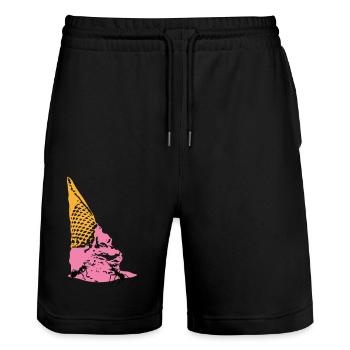 Crème glacée aux fourmis - Short de jogging bio TRAINER Stanley/Stella unisexe - noir - Devant - Nik (191cm) & Marisol (170cm)