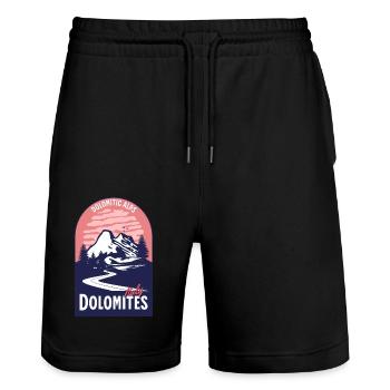 Dolomites Italie Coucher de Soleil de Montagne - Short de jogging bio TRAINER Stanley/Stella unisexe - noir - Devant - Nik (191cm) & Marisol (170cm)